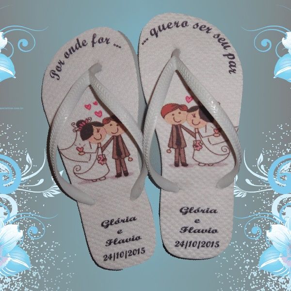 Chinelos Personalizados de Casamento