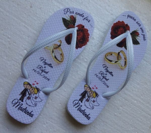 Chinelos Personalizados Para Casamento Modelo 17