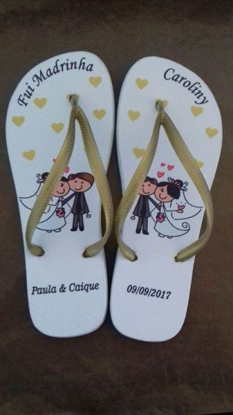 Chinelos personalizados para casamento