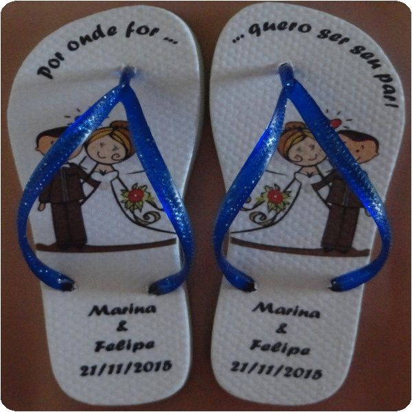 Chinelos personalizados para casamento modelo 9