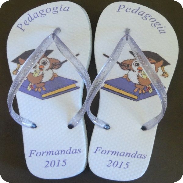 Chinelos personalizados para formatura de pedagogia modelo 1